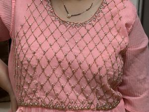 Peach Embellished Gown