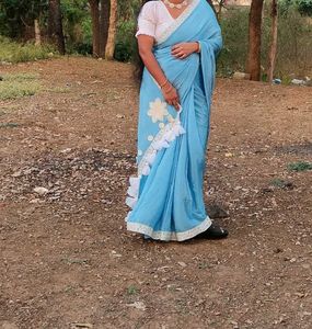 Natural Crape Designer Saree