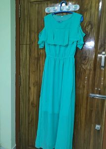 Turquoise Off-Shoulder Maxi/Beach Dress