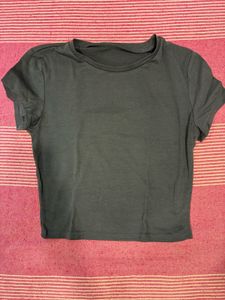 Basic Grey Crop Top