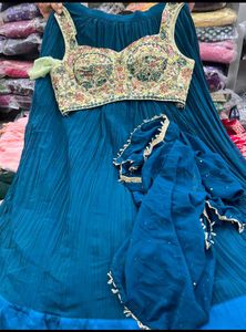 🔥Blue Lehenga Choli Set❤️