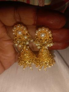 Antique gold jhumka womens