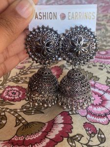 Oxidized Jhumka Earrings