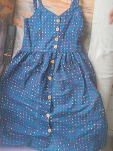 Vintage Polka Dot Button-Up Dress