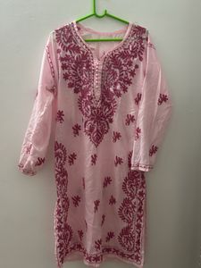Pink Embroidered Kurta