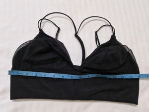 Black Mesh Bralette  L