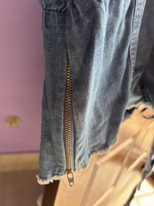 Denim Puff Sleeve Tie Top