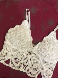 White Crochet Lacey Top/Bralette Backless💌💘