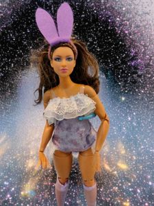 Velvet Corset Bunny Suit For Barbie Doll