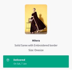 Mitera Velvet Saree With Embroidered Border