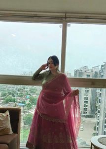Pink Embroidered Lehenga