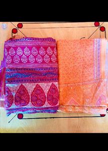 2 Designer Cotton Sarees Combo