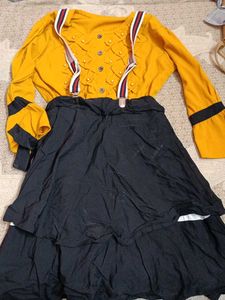 Mustard Top &amp; Tiered Skirt Set