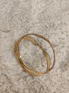 Gold Tone Bangles (Set of 2)