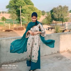 Plazo Kurta Green Colour