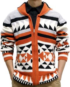 Men Colorful Patterned Knit Jacket
