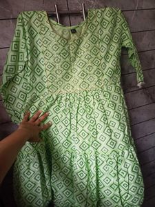 Green Tunic With Sequence Work