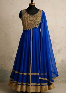 Royal Blue Heavy Embroidery Anarkali lehanga