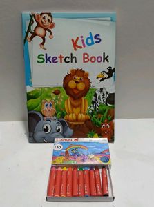 Kids Sketch Book &amp; Crayons Bundle Of 5 Set