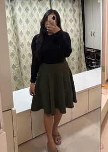 Olive Green Mini Skirt
