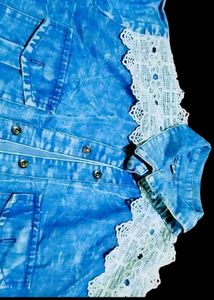 Denim Jacket With Lace