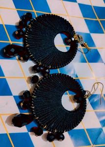 Thread Work Black Colour New Earrings