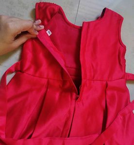 Baby Girl Red Party Dress And Cute Booties