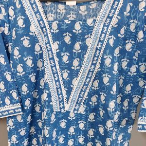 Blue New Cotton 2pcs Suit - 40 L Size