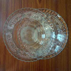 2 Fancy Glass Plates