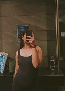 Sleek Black Midi Slip Dress