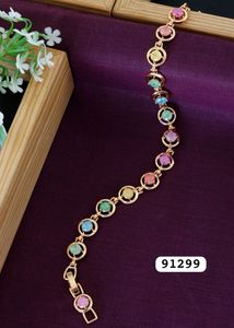 Elegant Gold-Tone Gemstone Bracelet