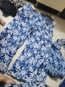 Blue Printed Kurta Set