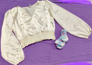 Satin Cream 🍦 Top Bell Sleeves