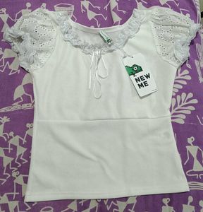White Lace Trim Top