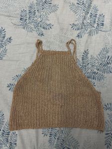 Metallic Shiny Crop Top