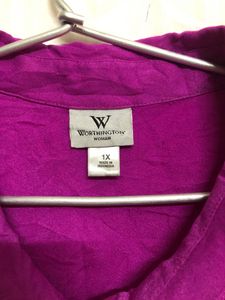 Worthington Pink Rose Sleeveless Shirt Top