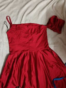 Red One-Shoulder Dress-party