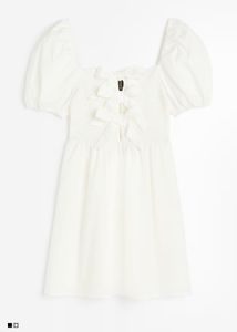 White Bow Mini Dress