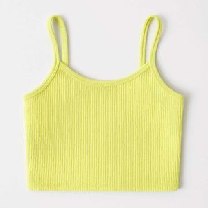 Ribbed Crop Tank - Neon Yellow