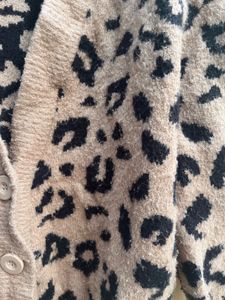 Leopard Print Button-Down Cardigan