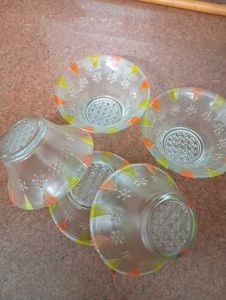 Glass Dessert small 5 &amp; 1 big Bowls