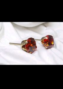 Red Gemstone Stud Earrings