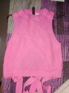 Pink Knit Sleeveless Tank Top