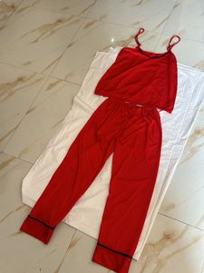 Red Cami & Pants Pajama Set