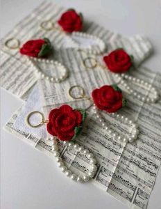 CROCHET ROSE KEYCHAIN