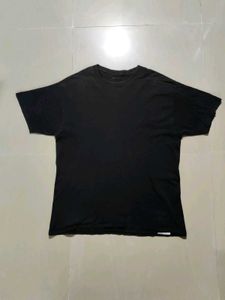 Boxy Fit Korean Style Black Plain Tshirt