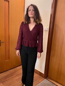 [SALE] Forever New Lace Wrap Blouson Sleeve Top