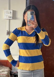 Striped V-Neck Top