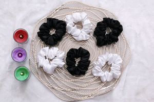 6 Pcs Satin Scrunchies Combo