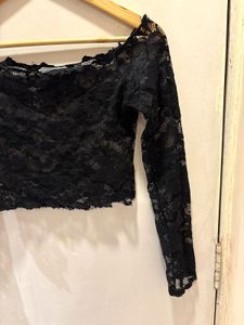 Elegant Black Lace Long Sleeve Top